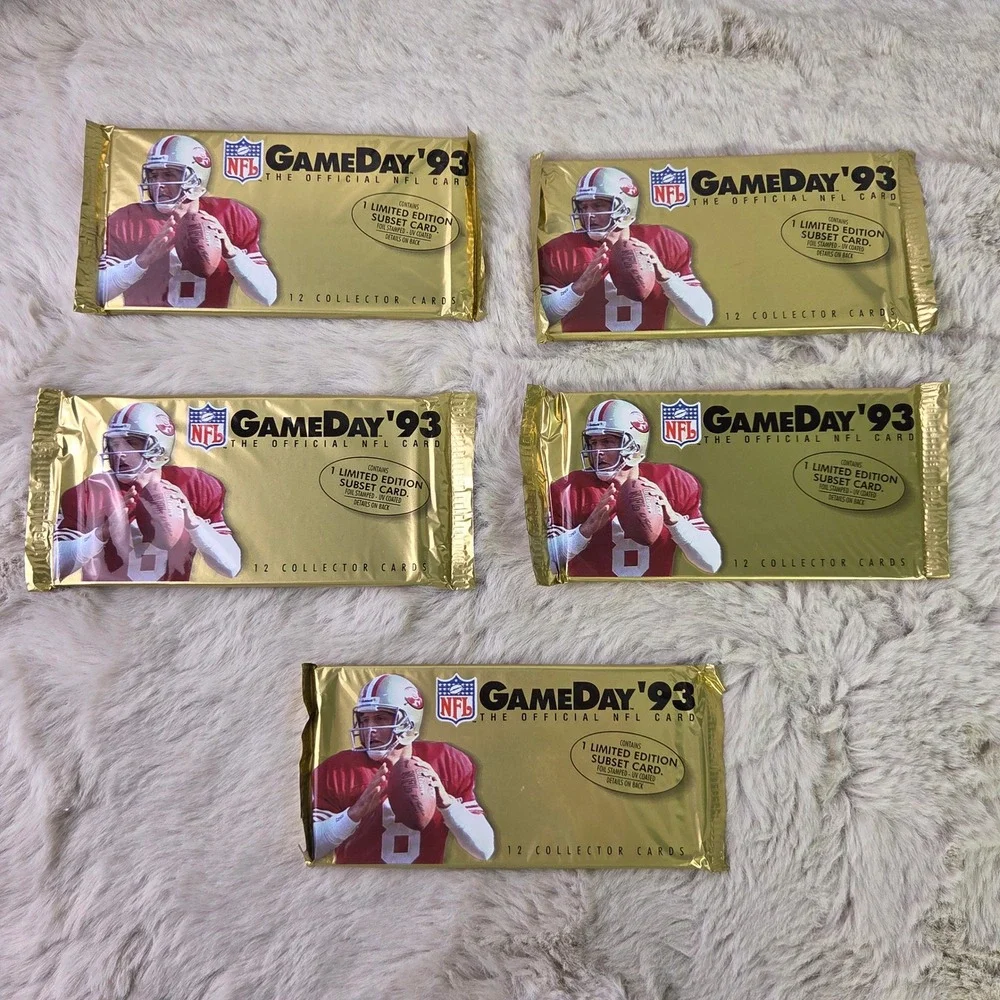 5 Sealed Packs 1993 Fleer GameDay Football Steve Young NFL